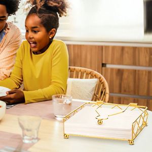 Hot Sell Elegant Luxury Black Metal Steel Square Paper Napkin Holder Stands Napkin <b>Caddy</b> for <b>Table</b> Restaurant - Product Image 4
