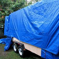 Bâche en polyéthylène Better Blue Poly PE, couverture de protection polyvalente, grande tente de protection, couvertures pour bateaux, camping-cars, piscines, service de découpe