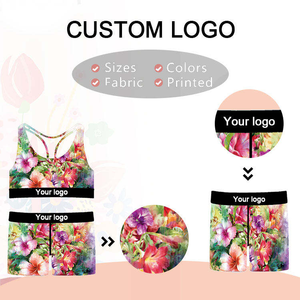 Completo Sportivo Personalizzato da <span class=keywords><strong>Donna</strong></span> con Stampa, Antistatico, Push-up, Set di Shorts Firmato, Abbigliamento Yoga in Poliestere, <span class=keywords><strong>Intimo</strong></span> Femminile - Product Image 4