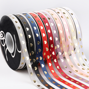 Vàng-dập nổi tim Ribbon bó Hoa Quà Tặng gói giấy Ribbon Floral trang trí Bow Ribbon bán buôn - Product Image 1
