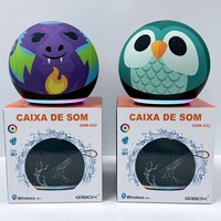 Haut-parleur Bluetooth portable de poche en tissu à motif de dessin animé, mini haut-parleur audio extérieur sans fil TWS avec basses puissantes, idéal comme cadeau