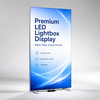 Bannière en tissu imprimée sur mesure avec éclairage LED et support pour exposition, événement, publicité, affichage rétroéclairé