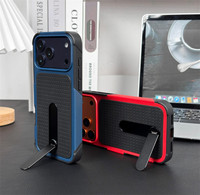 Warmteafvoerende magnetische telefoonhoes voor iPhone 18 17 16 Pro Max met ingebouwde verborgen standaard, antislip, schokbestendig TPU PC hoesje