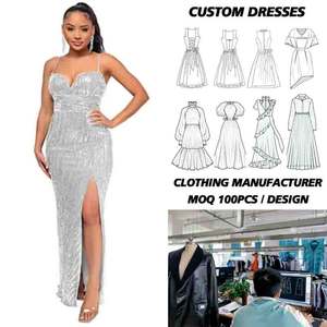 Nuevos diseños Maxi Backless V Neck Sling Slit Long Party <span class=keywords><strong>Prom</strong></span> Mujeres Vestidos de noche con lentejuelas - Product Image 1