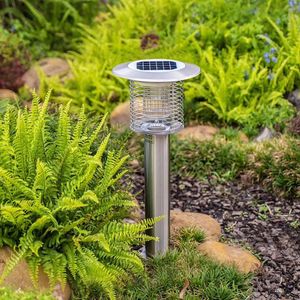 Solar Lawn Mosquito Killer Light Stainless Steel Led Water Resistant Outdoor Garden <b>Pest</b> <b>Control</b> Lamp - Product Image 1