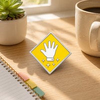 Épinglette en émail personnalisée, gravée sur mesure, motif étoile jaune diamant, pour la guérison, mignonne, pour loisirs créatifs, vente au détail et en gros, OEM, fabricant en gros
