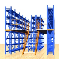 Système de rayonnage en acier pour entrepôt, mezzanine à 2 niveaux, plateforme multi-niveaux antirouille, usage industriel intensif, capacité de charge de 300 kg/m²