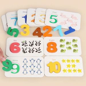 Juego Educativo de Letras de Madera ABC, Rompecabezas de Combinación de Patrones de Animales, Tarjetas de Memoria con Números y Alfabeto - Product Image 1