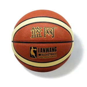 Pallone da basket fuso con Logo personalizzato SANHUAN a 12 pannelli in pelle per interni ed esterni