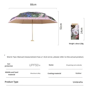 Nuevo Paraguas de Bolsillo Mini Plano con Cadena de Perlas, Protección Solar UV de Vinilo al 40%, Apertura Automática de 6 Varillas, Regalo Publicitario, Doble Uso para Mujer - Product Image 4