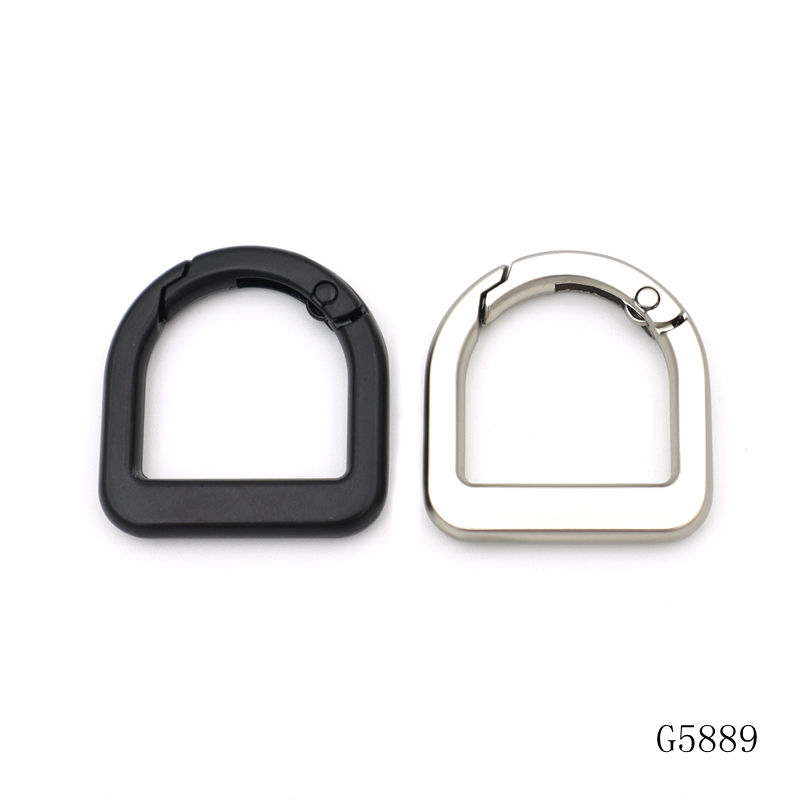 Hot Design Matte Nickel Plated 20mm Flat d Ring Carabiner d Ring Spring ...