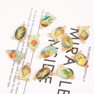 Oval <span class=keywords><strong>santo</strong></span> Jesús reza por nosotros logotipo personalizado etiqueta de la joyería colgante Vintage grabado St encanto de plata - Product Image 4