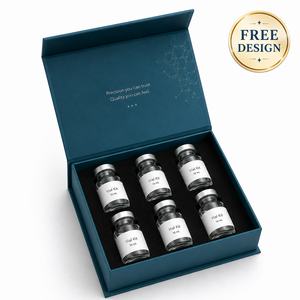 Scatola Riciclabile per Peptidi da 2ml e 3ml, Confezione Magnetica in Cartone Nero con Vari Scomparti per Fiale - Product Image 3