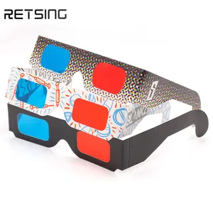 نظارات رخيصة الثمن عالمية باللون الأحمر والأزرق ثلاثية الأبعاد عليها صورة اناجليف نظارات ورقية باللون الأحمر والسيان ثلاثية الأبعاد لألعاب الأفلام