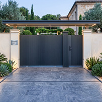 Portail coulissant moderne et minimaliste, automatique, pour villas, cours, en aluminium, entrée sécurisée, porte intelligente antivol, maison