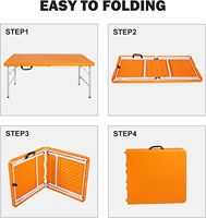 Table de camping longue IUNNDS pour l'extérieur, table à manger, 4 pieds, en plastique HDPE, pliable et portable