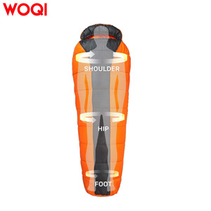 Saco de Dormir Woqi Tipo Momia para 3 Estaciones, Impermeable, Cálido, de Poliéster, para Adultos, para Camping, Senderismo y Viajes, Color Naranja - Product Image 4