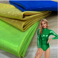 Haute qualité néon métallique carré imprimé tricot mystique nylon spandex paillettes bronzant feuille tissu pour maillot de bain performance