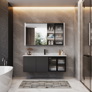 Hot Sale Modern <strong>Bathroom</strong> Vanities Sets With Light Smart Mirror and Basin <strong>Ready</strong> <strong>Made</strong> Led Mirror <strong>Bathroom</strong> Cabinet - Product Image 2