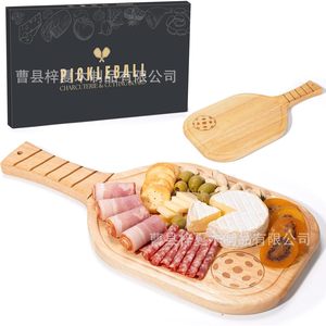 ถาดอาหารเช้าไม้เจิ้งไค หนา 6 มม. ลายร่องน้ำผลไม้ ลายพิคเคิลบอล จานเสิร์ฟ - Product Image 2