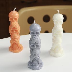 Decoración del hogar regalo de aniversario Halloween <span class=keywords><strong>Terror</strong></span> 3 incluso cabeza de fantasma incienso vela ahumada - Product Image 3