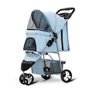 4輪カート付きの簡単な折りたたみ式犬用トロリーペットベビーカー - Product Image 2