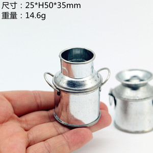 Miniatures de maison de poupée, accessoires miniatures pour maison, mini bidon de <span class=keywords><strong>lait</strong></span> en métal, seau en métal, décoration de jardin - Product Image 6