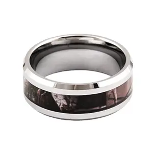 Wholesale Wood Tungsten Carbon Fiber Tungsten Carbide Ring Mens Wedding Band Ring Size 7- 10