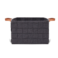 Panier de sac de rangement en feutre fait main non tissé avec logo salon OPP sac organisateur de vêtements simple 100% Polyester 3MM Rectangle