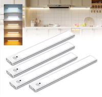 Tira de Luz Inteligente con Sensor de Movimiento, Ultrafina, Recargable por USB, Funciona con Batería, para Iluminación de Armarios, Escaleras y Cajones