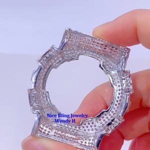 ขอบนาฬิกา <span class=keywords><strong>G</strong></span> Iced Out <span class=keywords><strong>Shock</strong></span> GA100 GA110 แบบสั่งทำพิเศษ ประดับเพชร VVS GRA Moissanite - Product Image 4