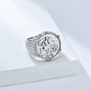 Fashion <b>Rings</b> Men's Knight Design Stainless Steel 18K Gold Plated Animal Pattern Gift Jewelry - Product Image 3