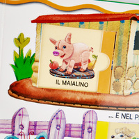 Livre cartonné interactif sur les animaux de la ferme, livre cartonné pour enfants avec diapositives et découvertes, cartes éducatives, cartes flash