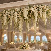 Fleurs artificielles de haute qualité, mélange de fleurs en soie, guirlande suspendue, décoration de mariage et du Nouvel An