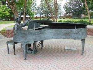 Sculpture de jardin en métal personnalisée, statue de femme en bronze grandeur nature jouant du <span class=keywords><strong>piano</strong></span> - Product Image 6