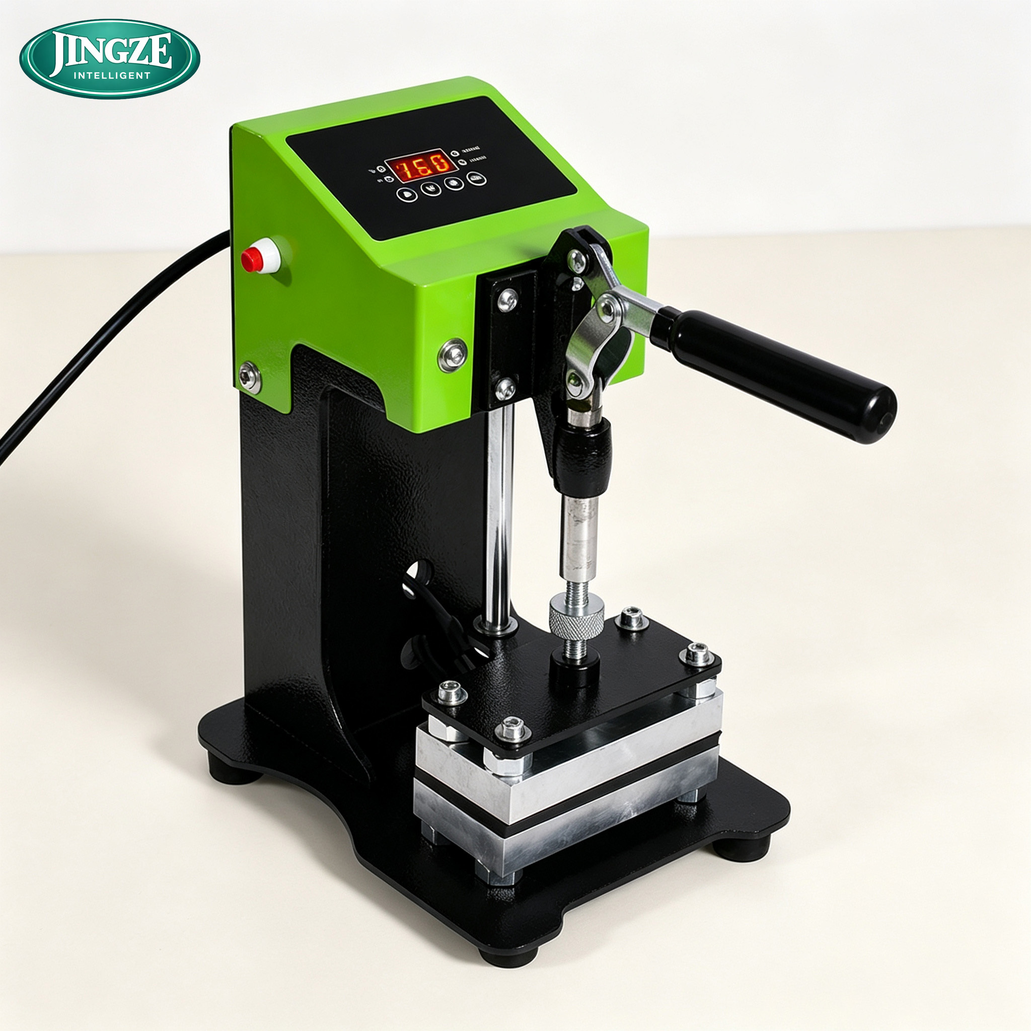 Mini Manual Heat Press Machine High Precision for Trademarks Badges Small Promotional Item Custom Printing