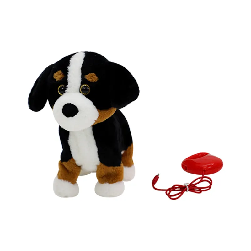 Ücretsiz örnek ucuz toplu özel mutlu peluş yürüyüş köpek halat yumuşak sevimli hayvan toptan doldurulmuş elektrikli oyuncak
