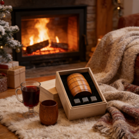 Verre à whisky en bois carbonisé fait main de 9 oz avec pierres de whisky dans un coffret cadeau pour whisky, vin, liqueur, cocktail