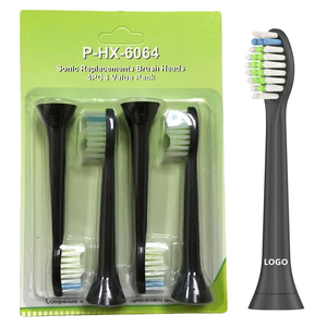 Têtes de <span class=keywords><strong>brosse</strong></span> sonique électrique de remplacement compatibles avec la <span class=keywords><strong>brosse</strong></span> à dents électrique Dupont HX6064, lot de 4, noir et blanc, directement de l'usine - Product Image 1