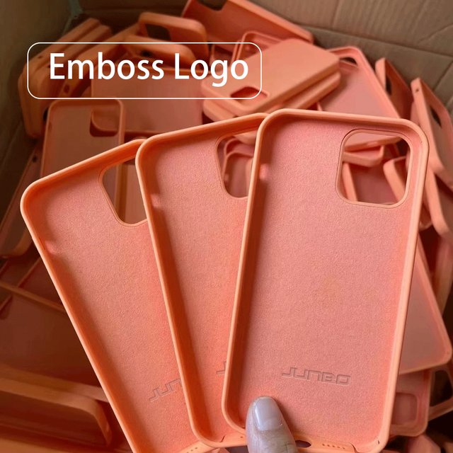 Customized OEM Silk Print Logo Liquid Silicon Rubber Coqu Phone Case for iPhone 15 Pro Max 14 Plus Fundas Coque Hulle