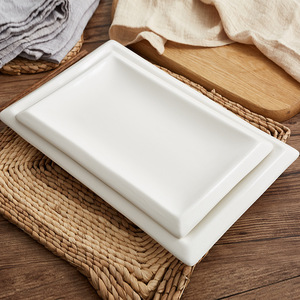 Assiette de table <span class=keywords><strong>rectangulaire</strong></span> <span class=keywords><strong>en</strong></span> céramique pour hôtel, à bord épais et profilé créatif, pour fruits, modèle cœur, ustensile de cuisine - Product Image 4