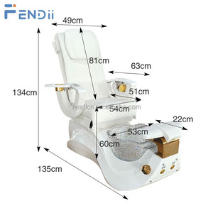 Fauteuil de Massage Pédicure Spa Moderne Blanc Doré pour Hommes pour Salon d'Onglerie - Product Image 4