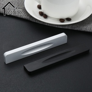 Maniglia Dritta Moderna Minimalista in Lega di Alluminio Nero e Bianco, Finitura Opaca Elettroplaccata per Armadi e Mobili <span class=keywords><strong>TV</strong></span> - Product Image 3