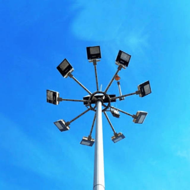 30m 35m 40m Airport Apron Light Runway Light HDG Steel Octagonal High Mast Pole with Electric Winch