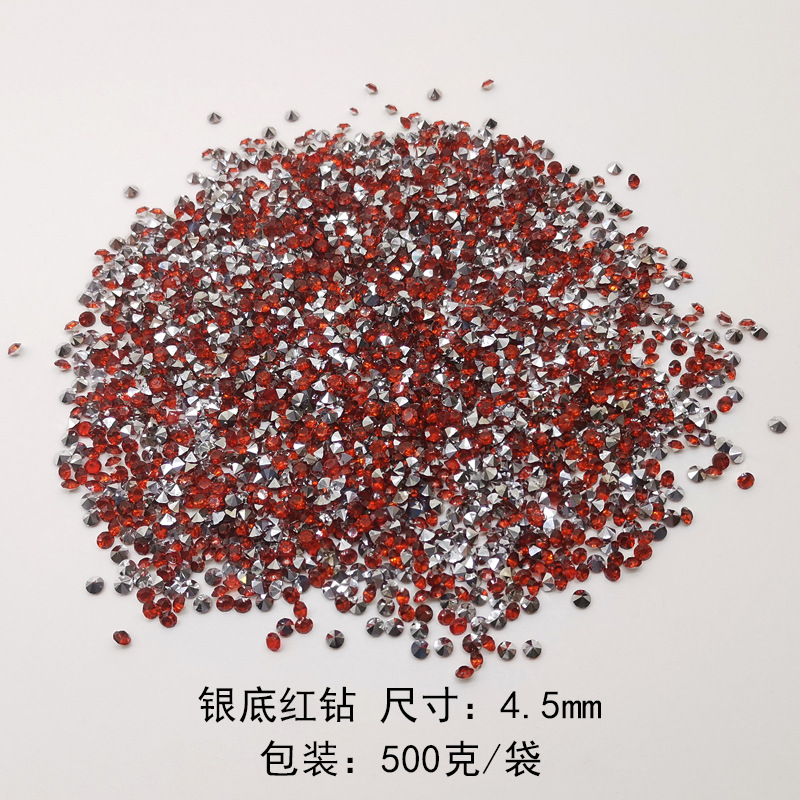 4.5mm silver base with red diamond pattern, 500g bag