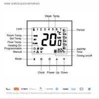 Beca SNBHT-2000 - Chauffage au sol électrique intelligent WiFi - Contrôleur de température intelligent WiFi numérique 16A - Contrôleur de sauna - Thermostat