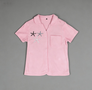 Camicia da Pigiama Formale da Uomo con Ricamo Personalizzato a Stella, 100% Cotone Lavorato a Maglia, Manica Corta - Product Image 3