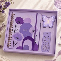 Nouvel ensemble de marque-pages et de bloc-notes Yihe 8,5 x 11 pouces à motifs géométriques, carnet à spirale avec bloc-notes cadeau Noël/mariage