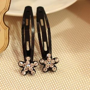 Rhinestone Black Hair <b>Clip</b> Side <b>Clip</b> With Crystal Flower Design Daily Wear Metal Headdress Accessory - Product Image 2