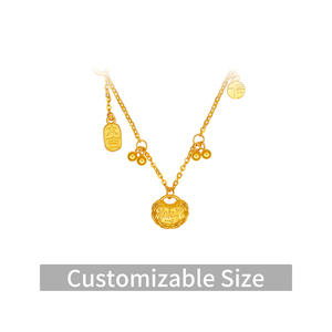 สร้อยคอทองคำแท้ 24K รูปใบโคลเวอร์สี่แฉก ทองคำบริสุทธิ์ <span class=keywords><strong>999.9</strong></span> ปรับแต่งวัสดุได้ สร้อยจี้นำโชค เครื่องประดับแฟชั่น - Product Image 4